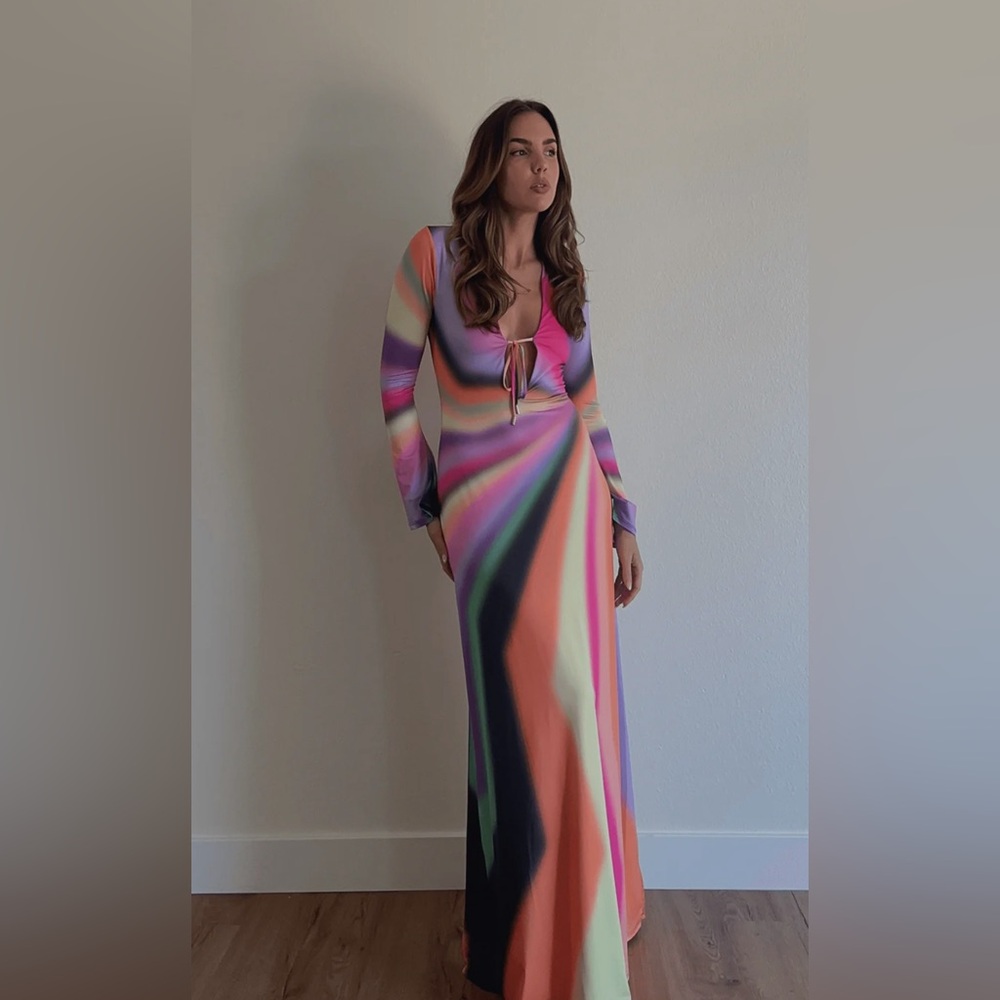 AFRM 
Clario Maxi Dress in Mod Stripe - like NEW